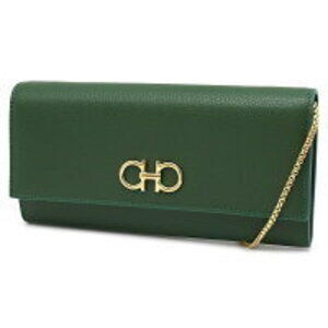 Salvatore Ferragamo Double Gancini Chain Shoulder Bag Forest Green